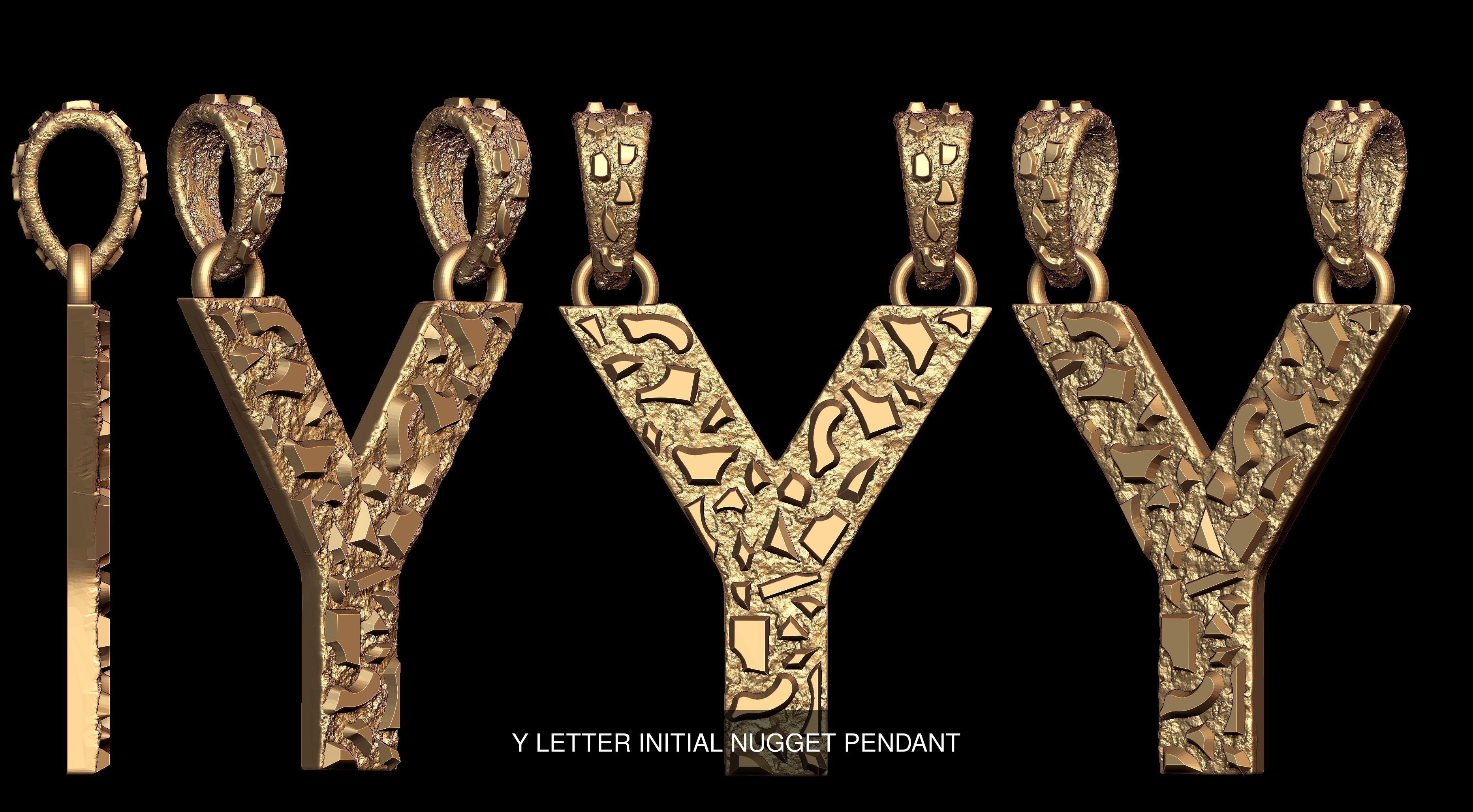A to Z 26 Letters Nugget Pendant Collection  _29