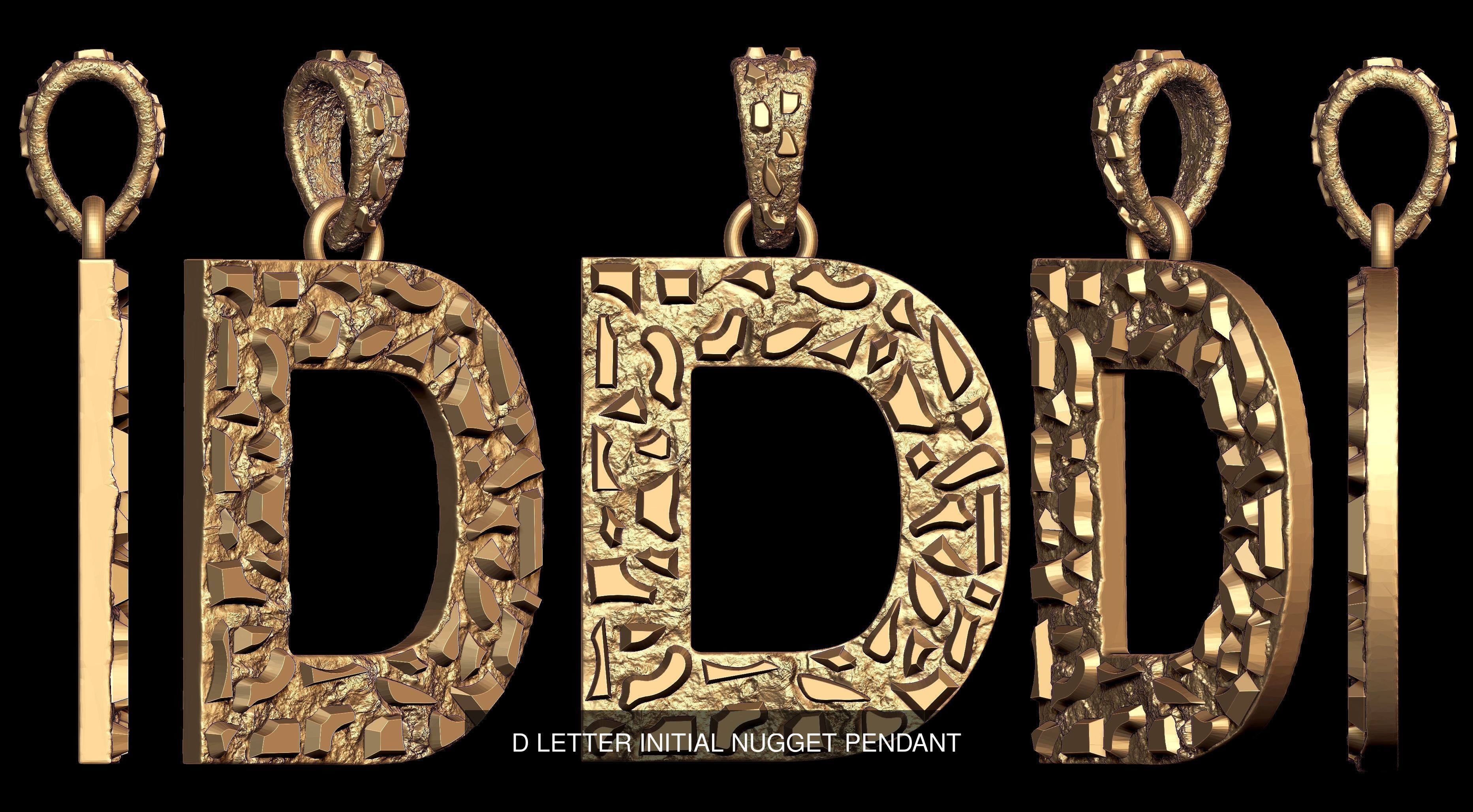 A to Z 26 Letters Nugget Pendant Collection  _8