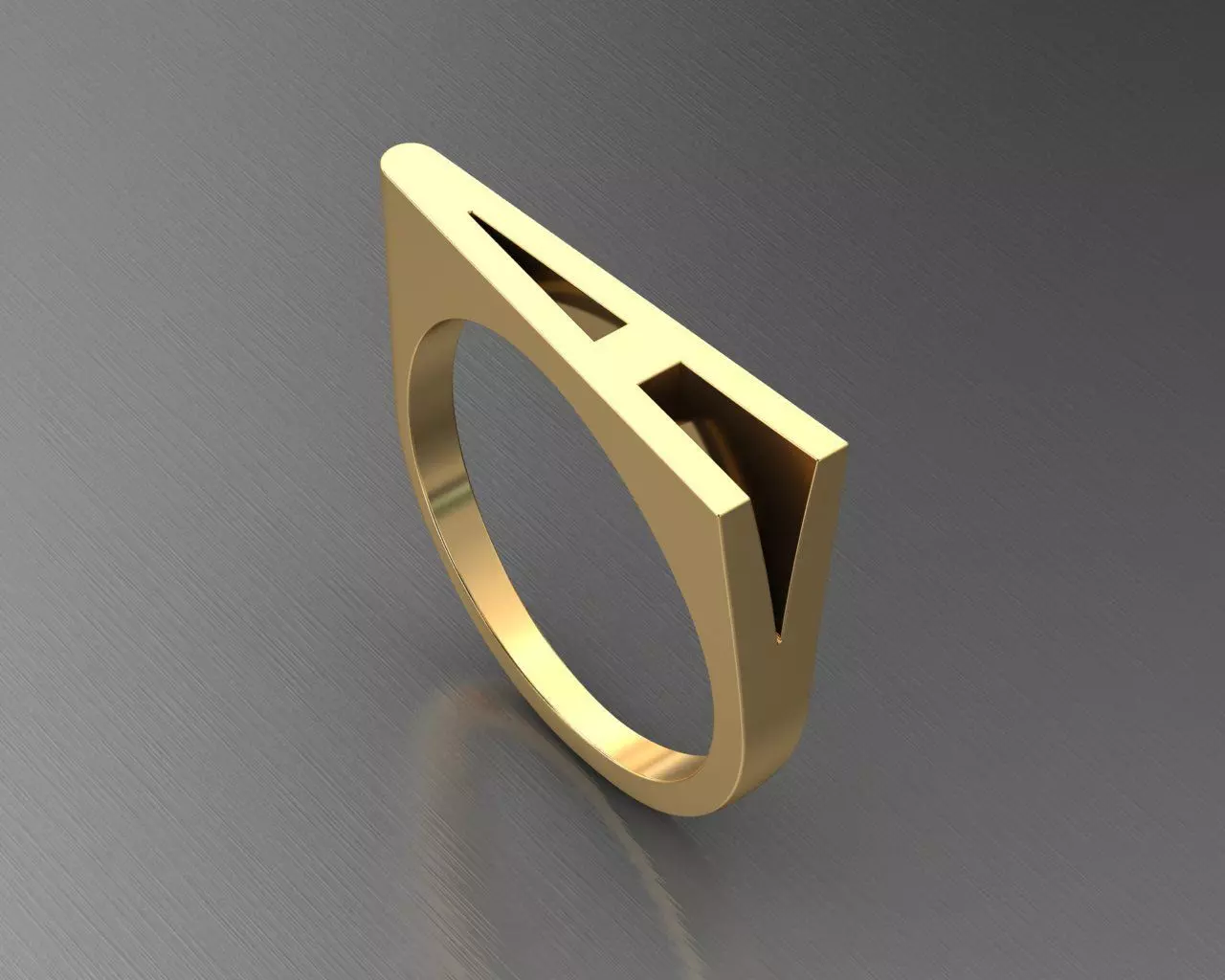alphabet ring letter A 3D print model