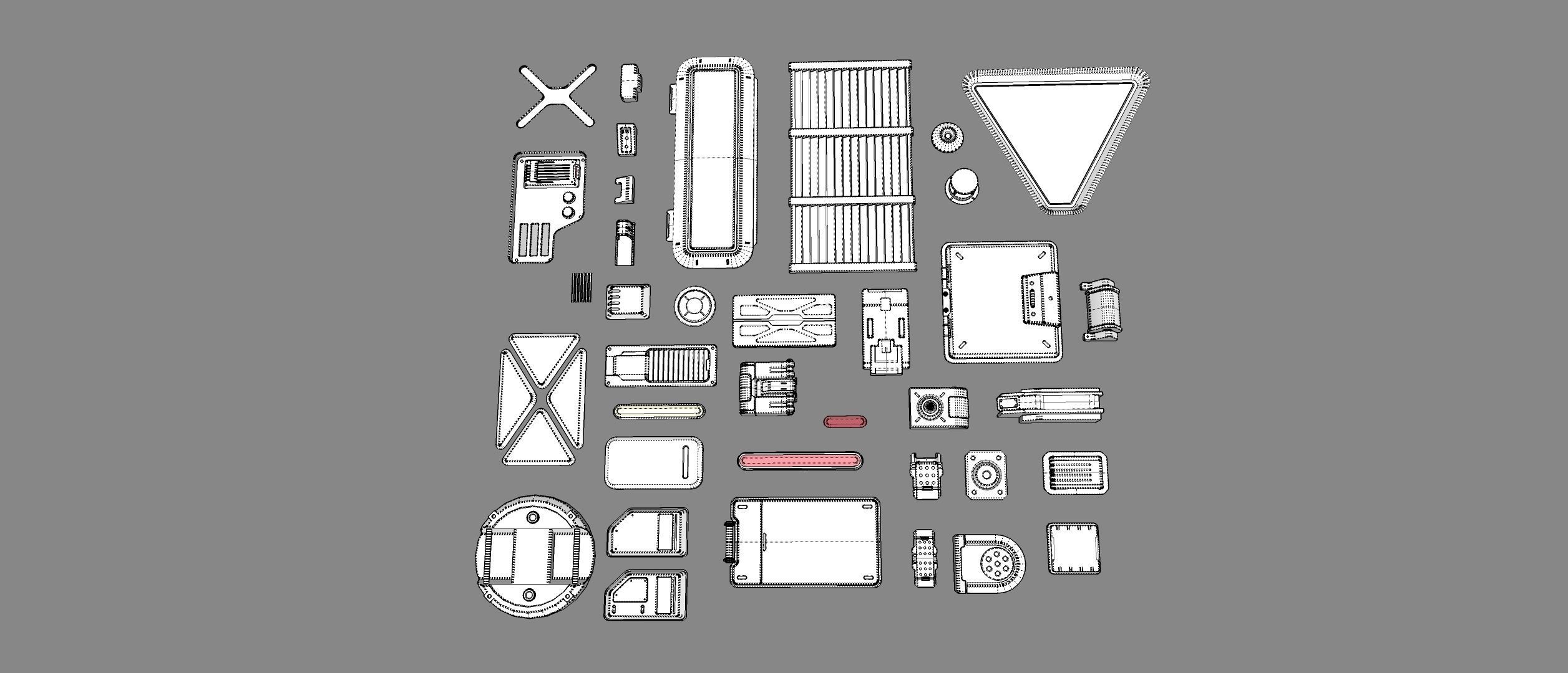 Sci fi trim sheets 1 3D model_14