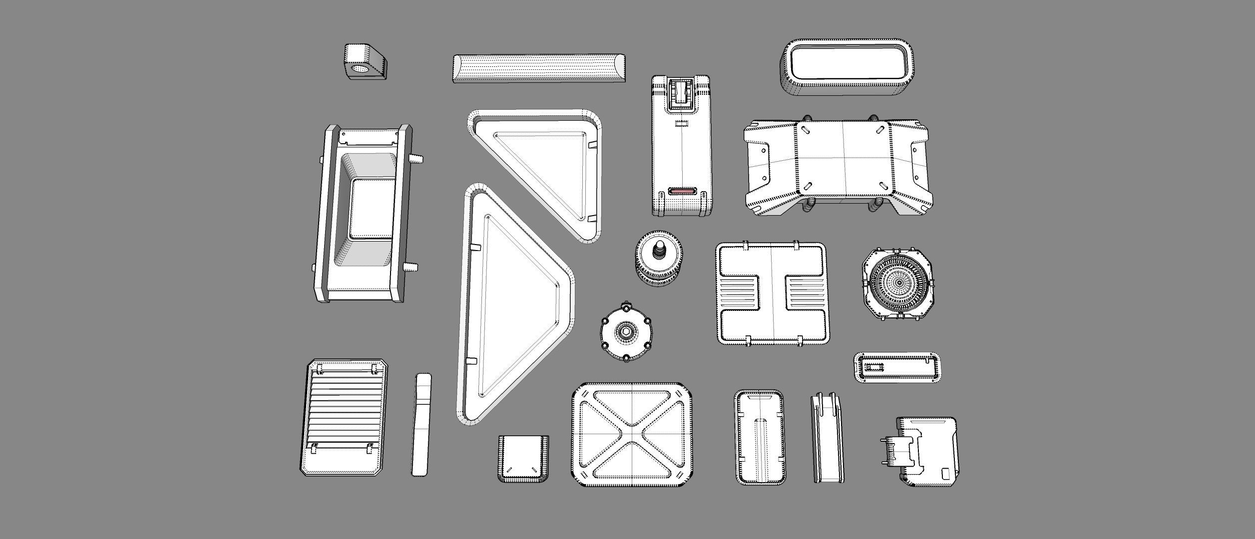 Sci fi trim sheets 1 3D model_13