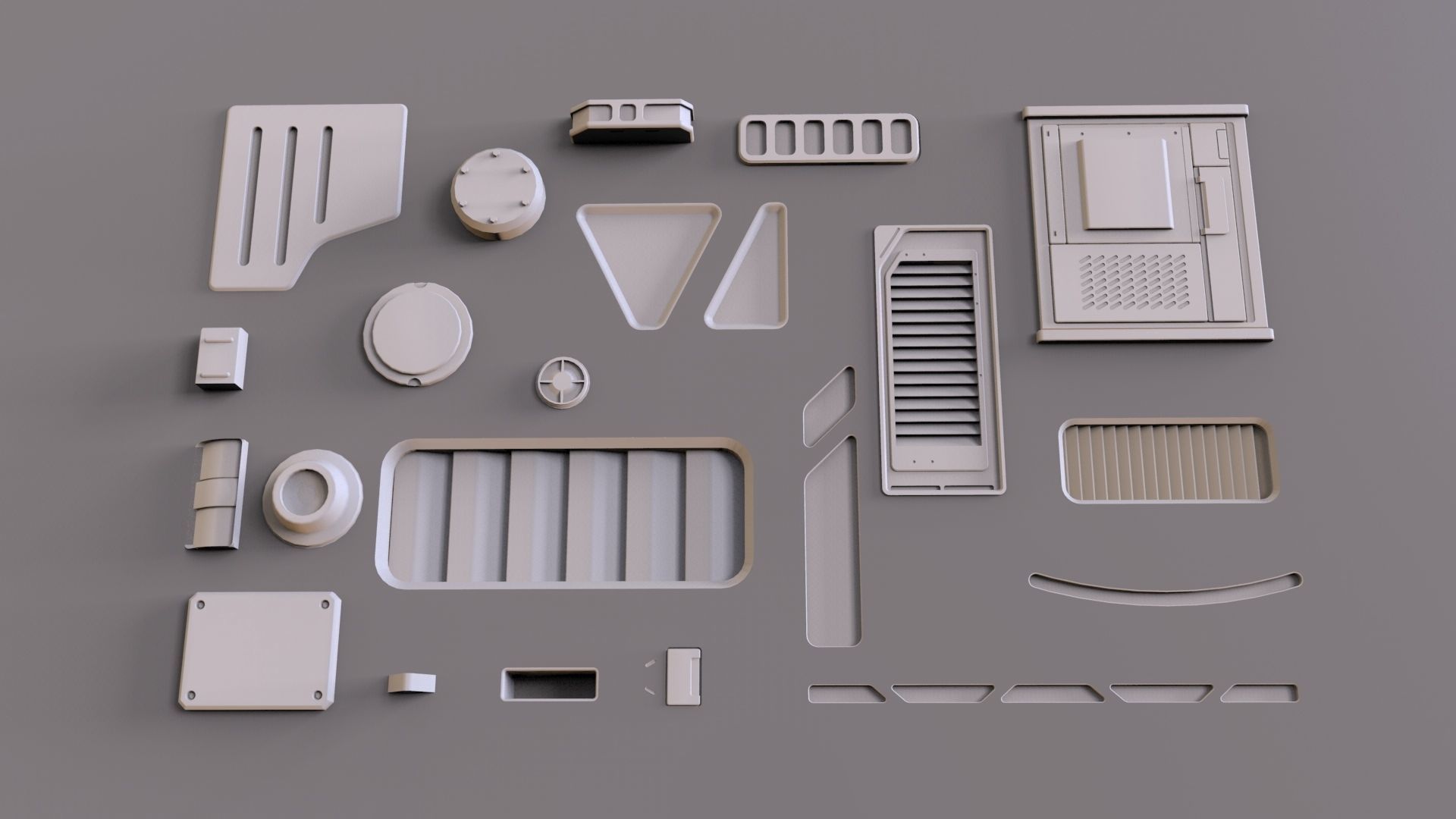 Sci fi trim sheets 1 3D model_5