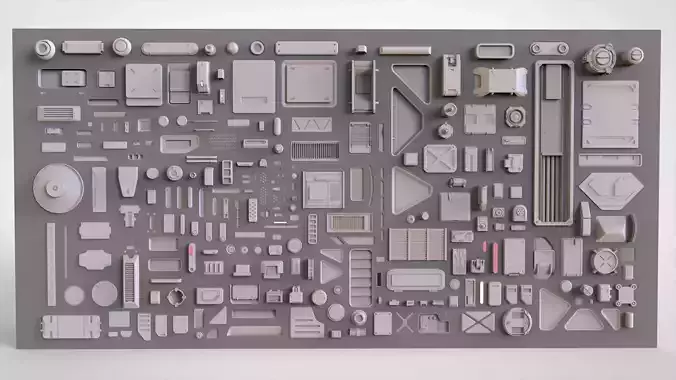 Sci fi trim sheets 1 3D model