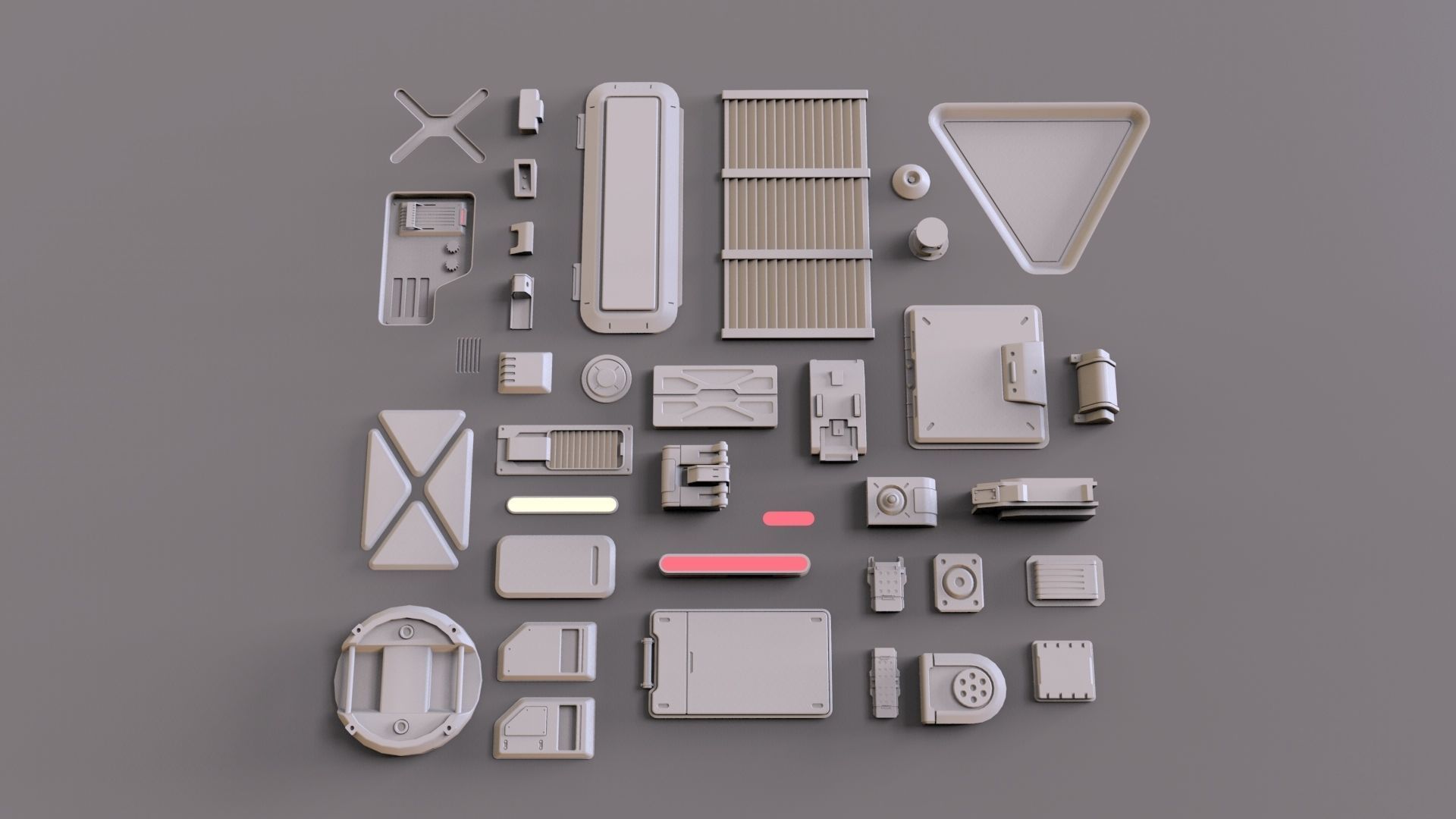 Sci fi trim sheets 1 3D model_2