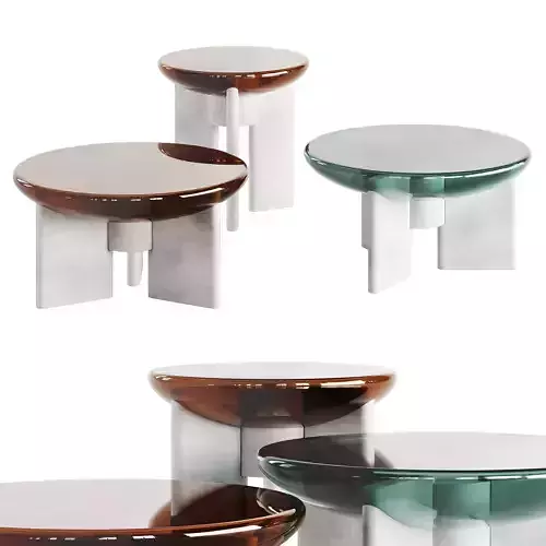 Paolo Castelli LENS Glass Coffee Tables Low-poly 3D model