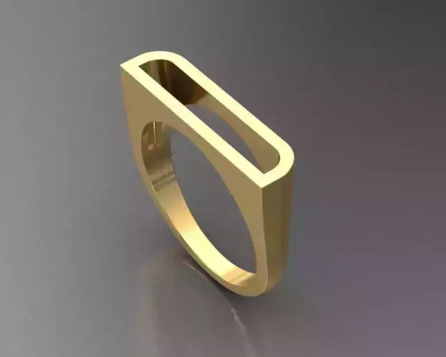 alphabet ring letter D 3D print model