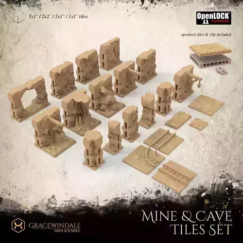 Mine and Cave Tiles Set 3D print model