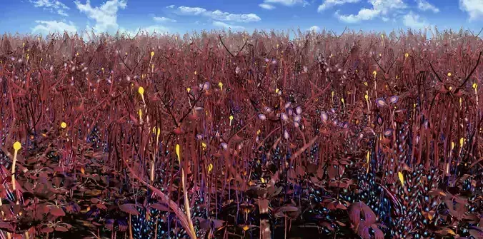 Glowing alien herbs 9 Low-poly 3D model