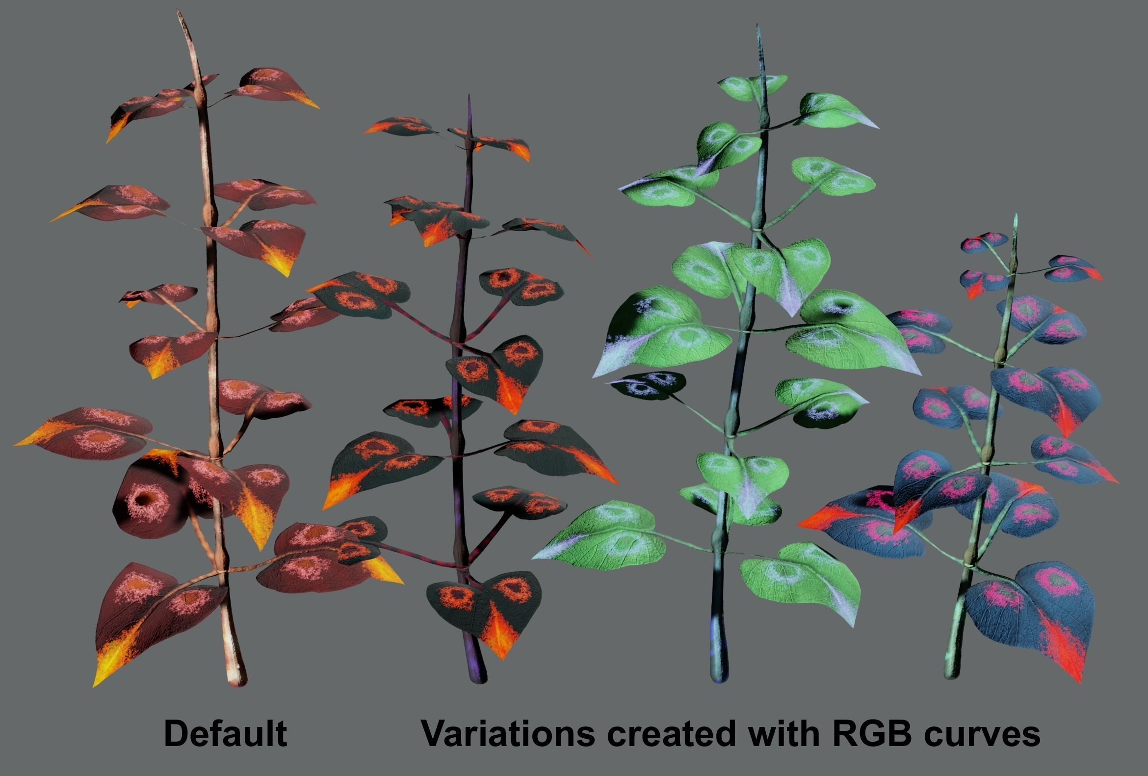 Glowing alien herbs 9 Low-poly 3D model_10