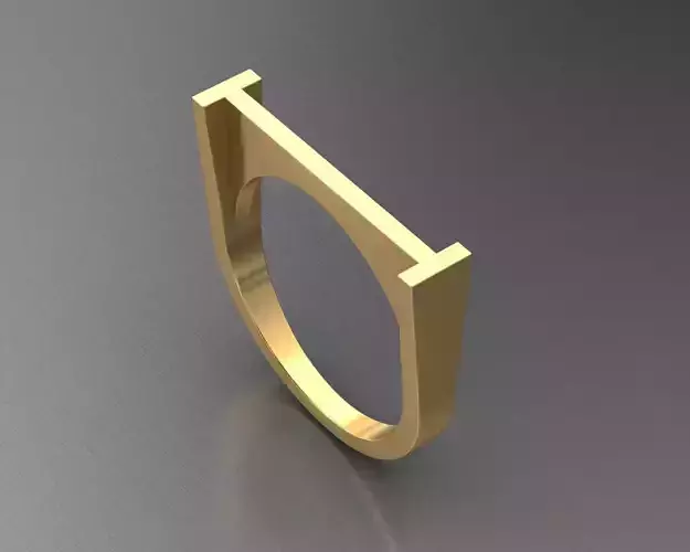 alphabet ring letter I 3D print model