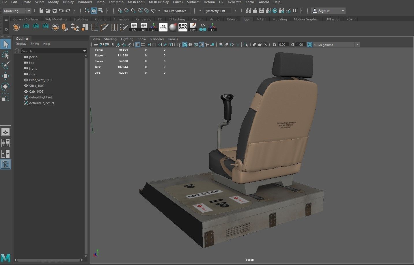 Pilot Seat 3D model_10