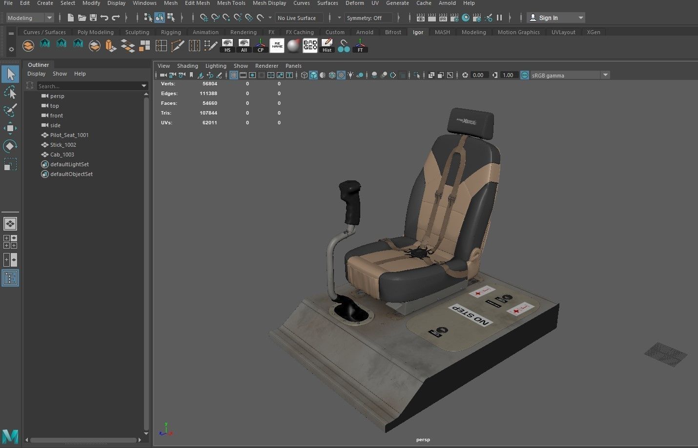 Pilot Seat 3D model_9