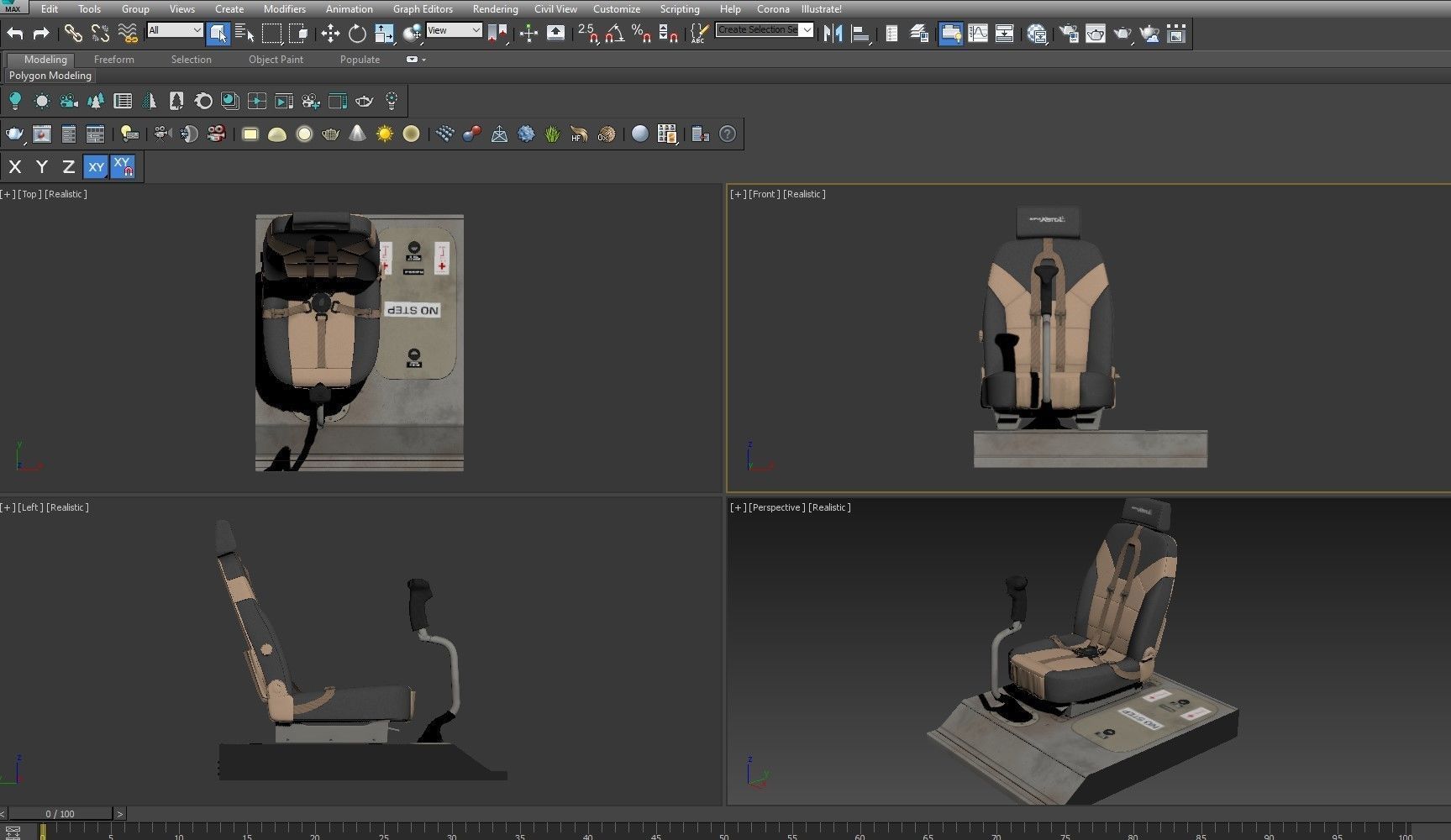 Pilot Seat 3D model_8
