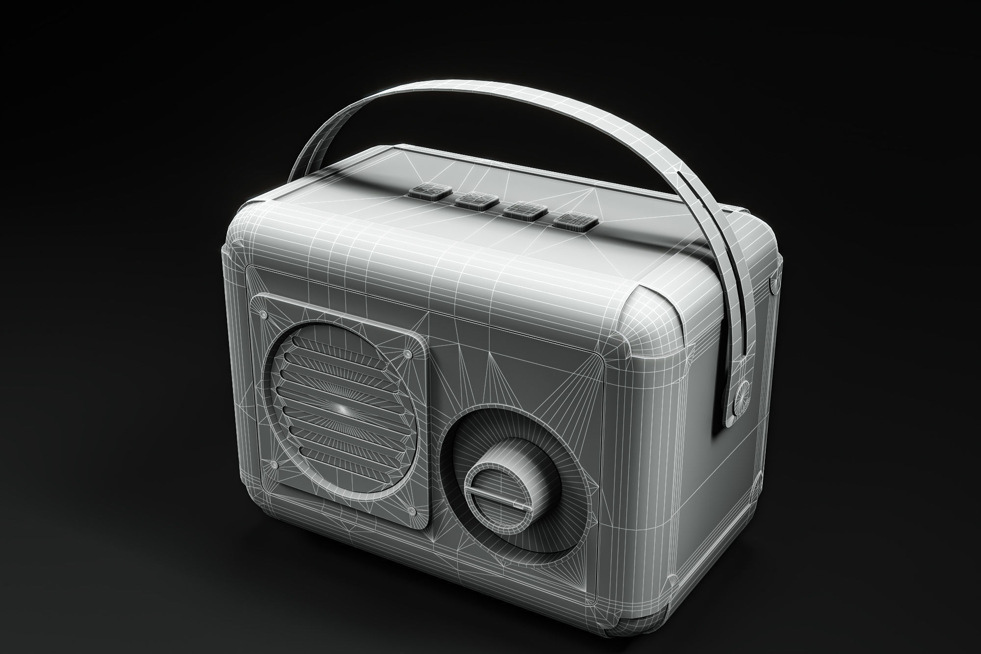 Green Mini Portable Wireless Speaker Low-poly 3D model_3