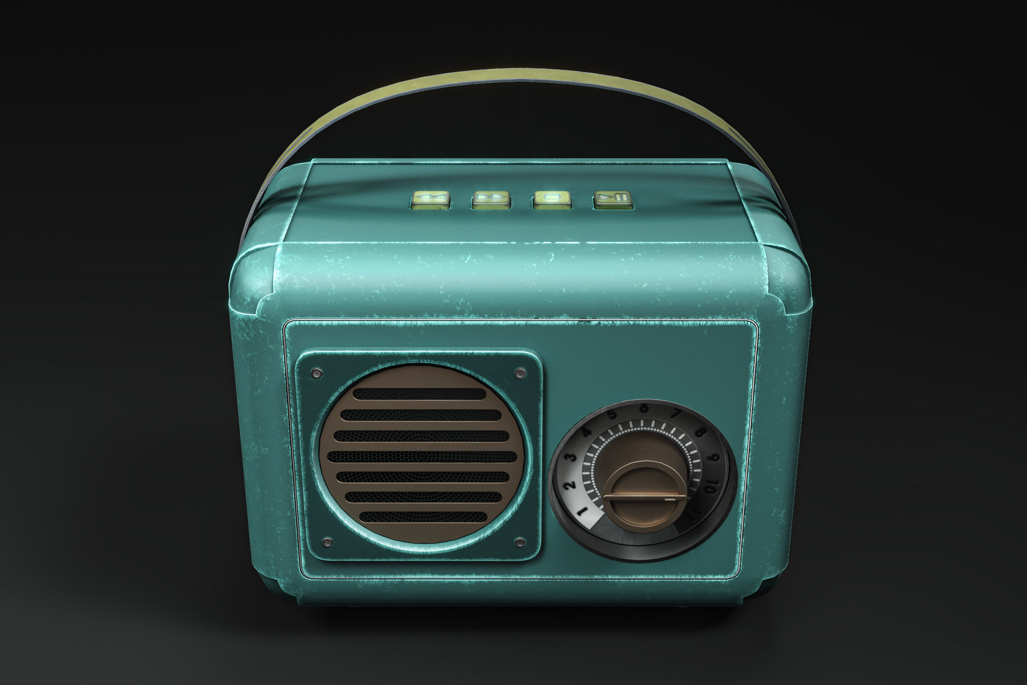 Green Mini Portable Wireless Speaker Low-poly 3D model_2