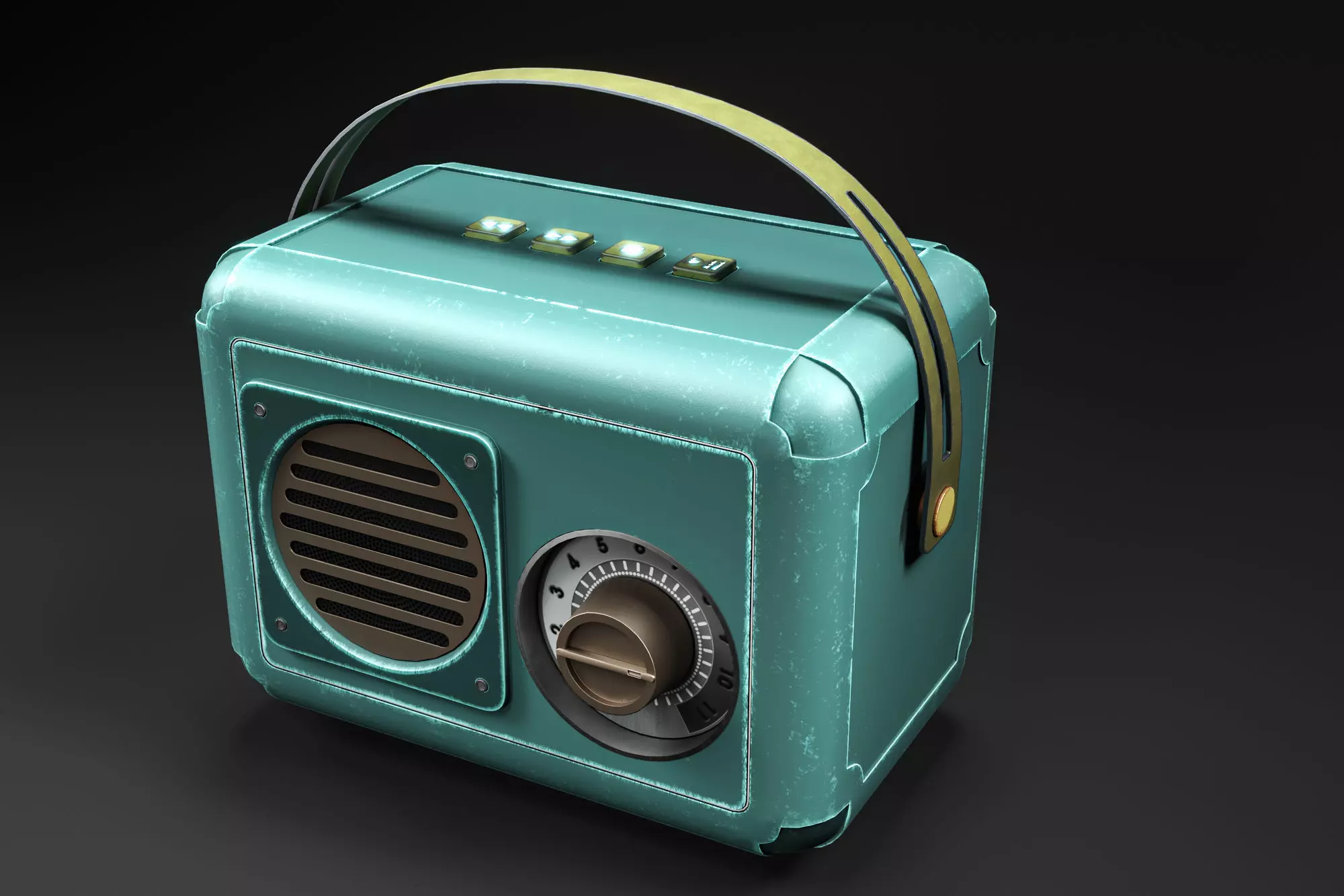 Green Mini Portable Wireless Speaker Low-poly 3D model_0