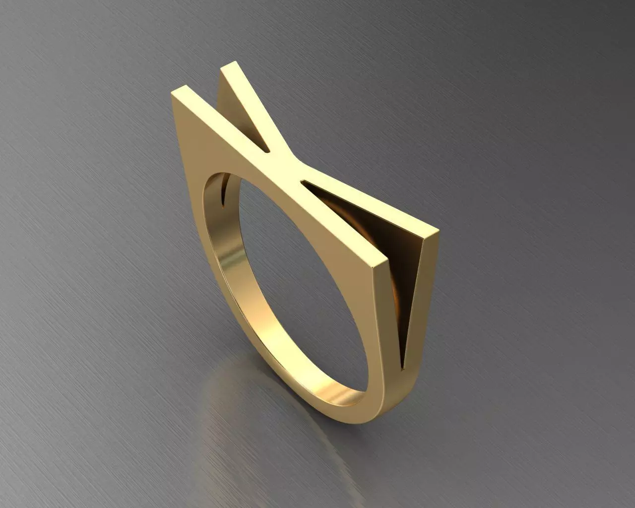 alphabet ring letter K 3D print model