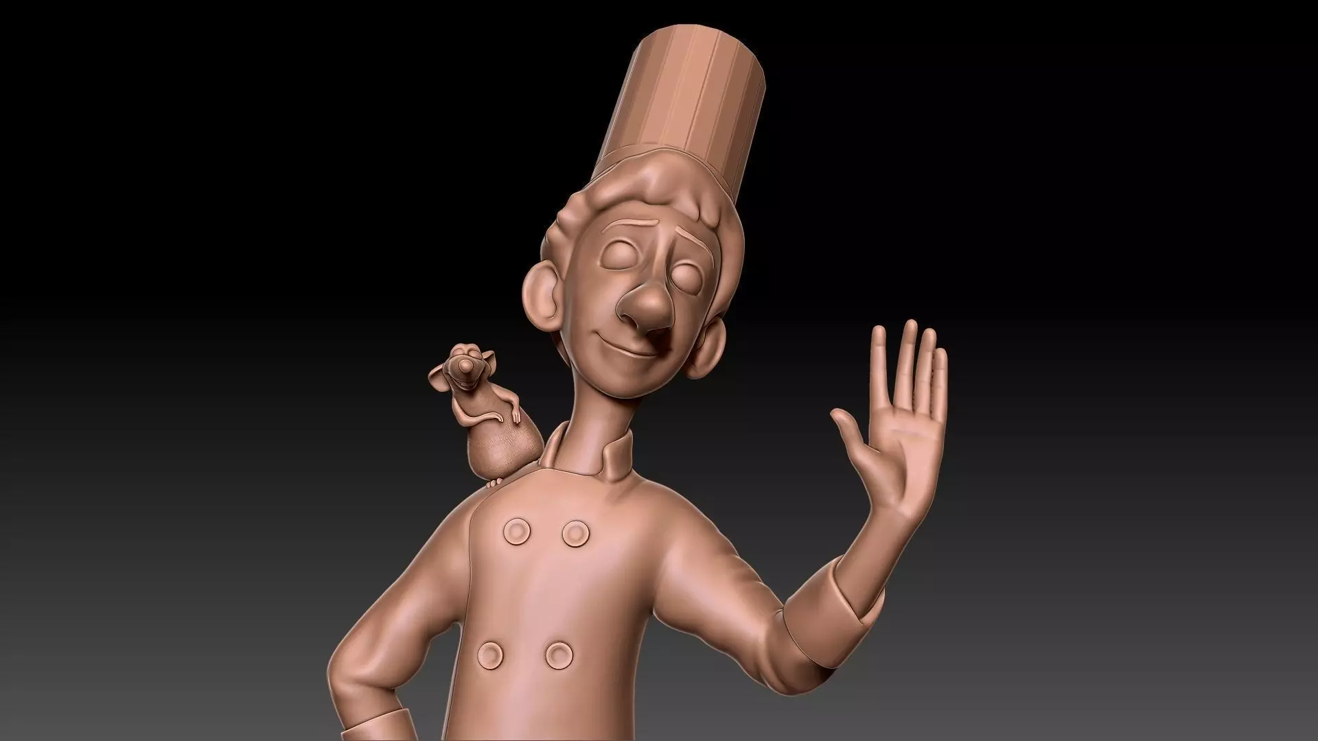 ratatouille chef 3D print model_0