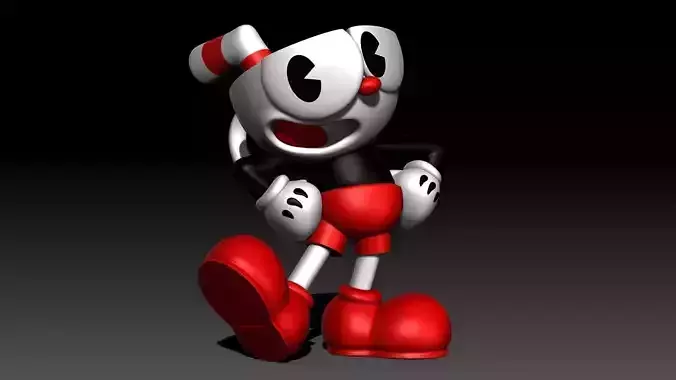 Cuphead cartoon character wearing shoes