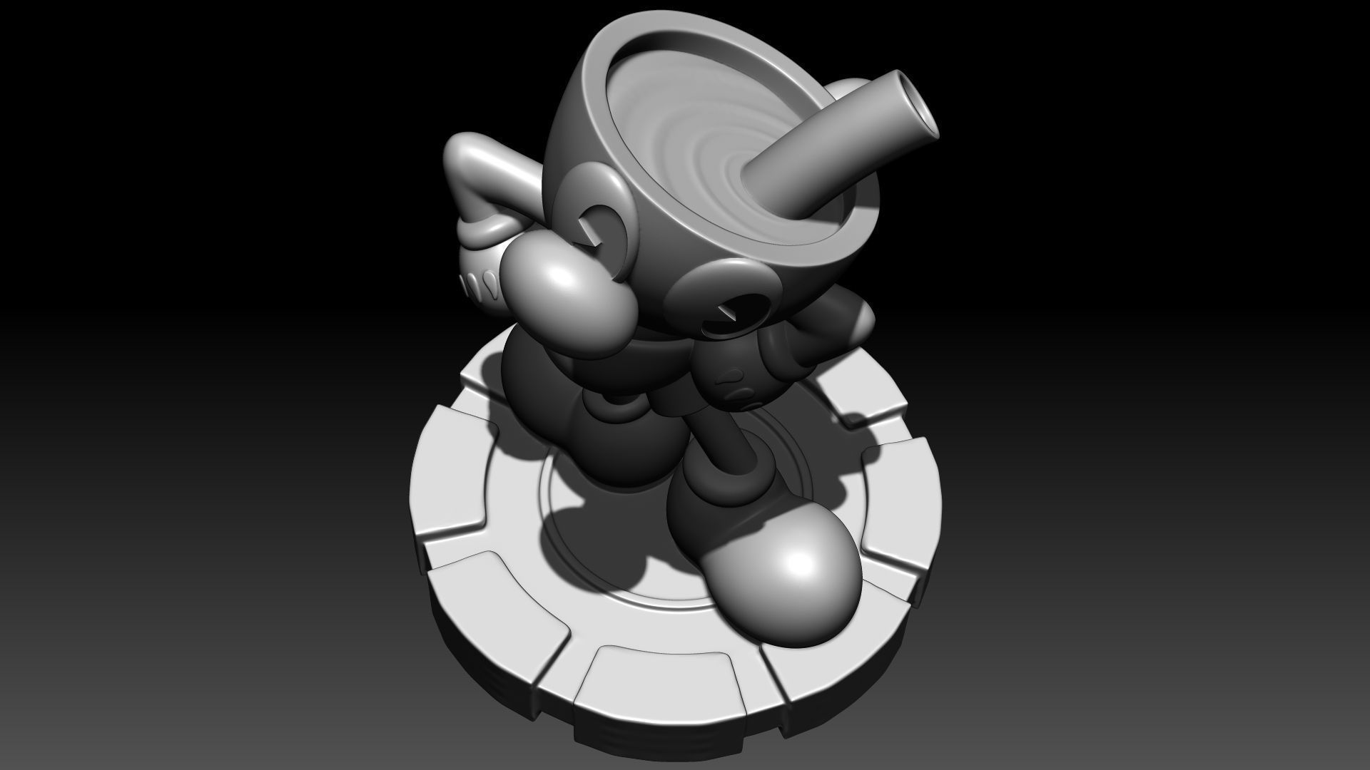 Mugman mickey mouse trophy 3D print model_7