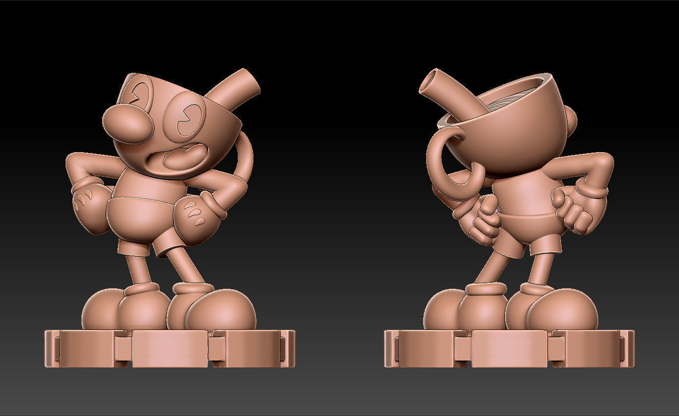 Mugman mickey mouse trophy 3D print model_9