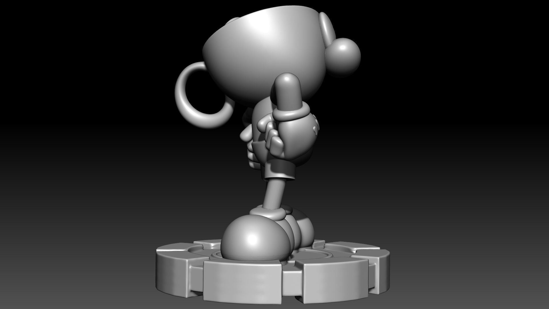 Mugman mickey mouse trophy 3D print model_5