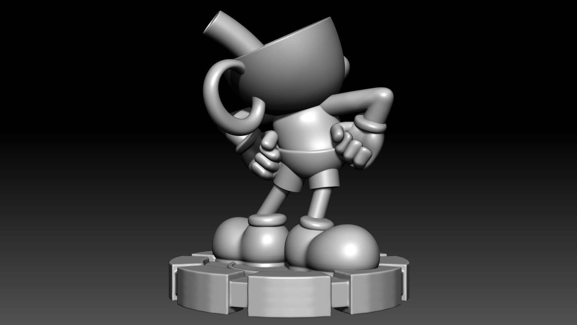 Mugman mickey mouse trophy 3D print model_4