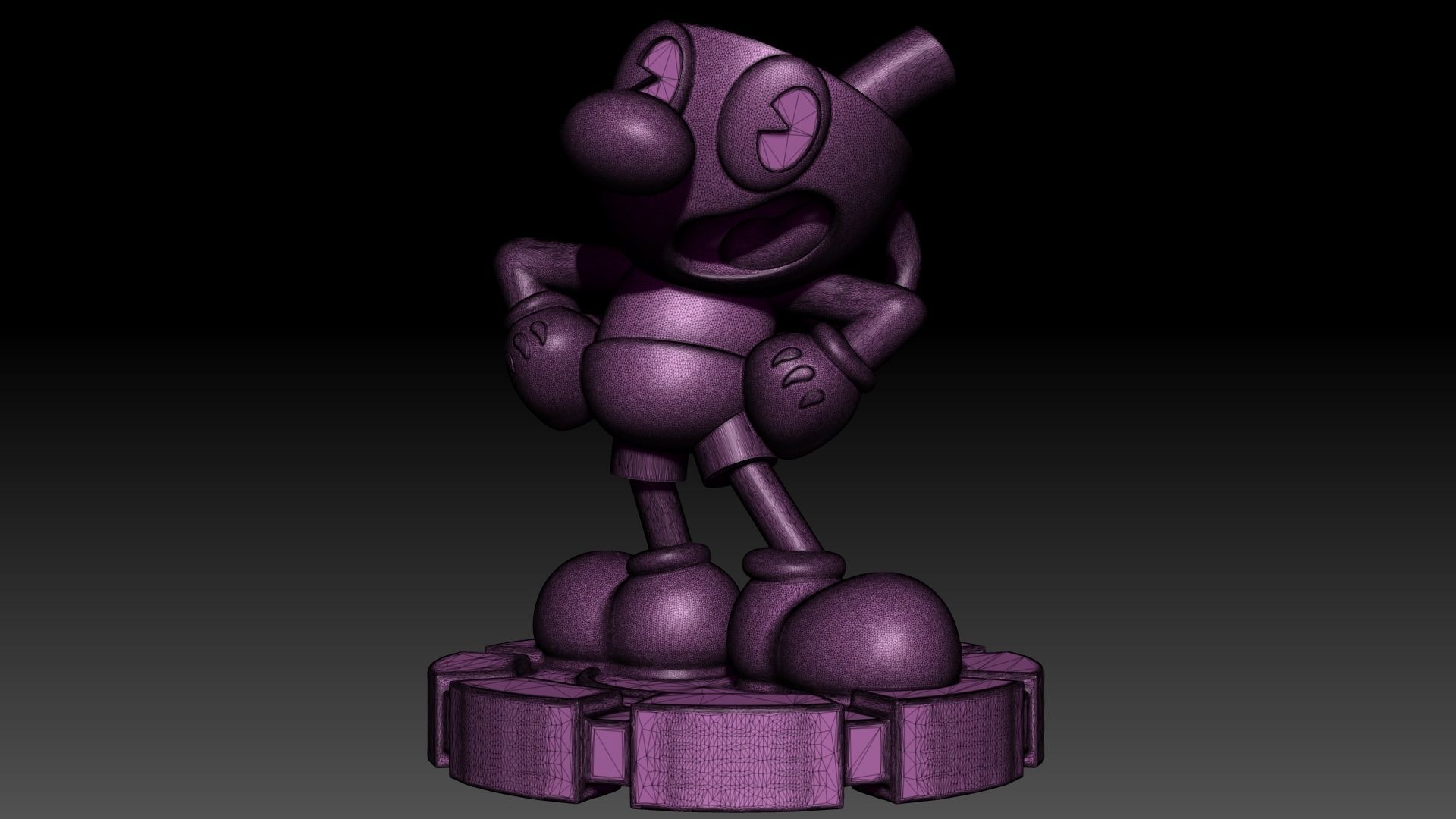 Mugman mickey mouse trophy 3D print model_8
