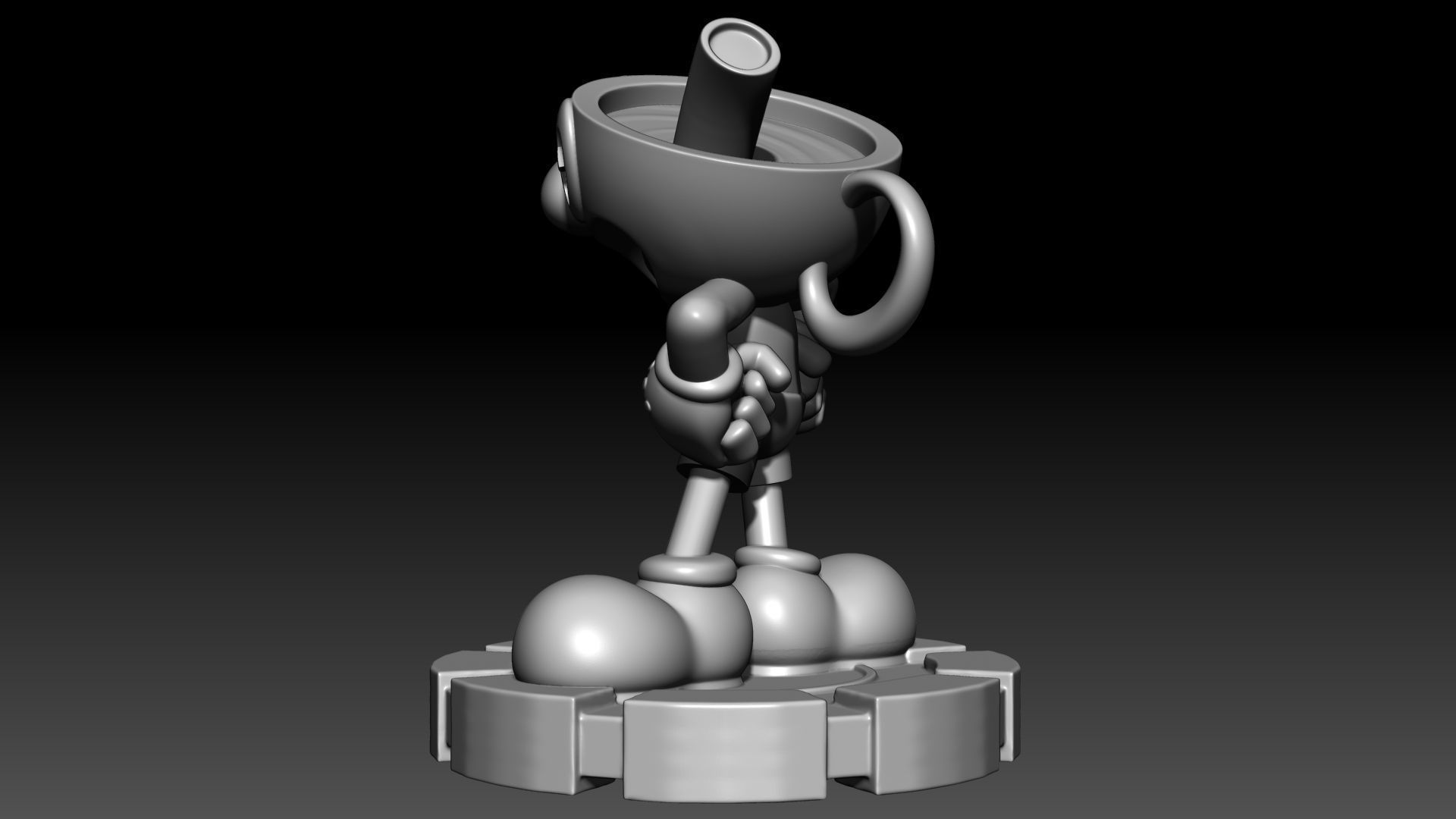 Mugman mickey mouse trophy 3D print model_2