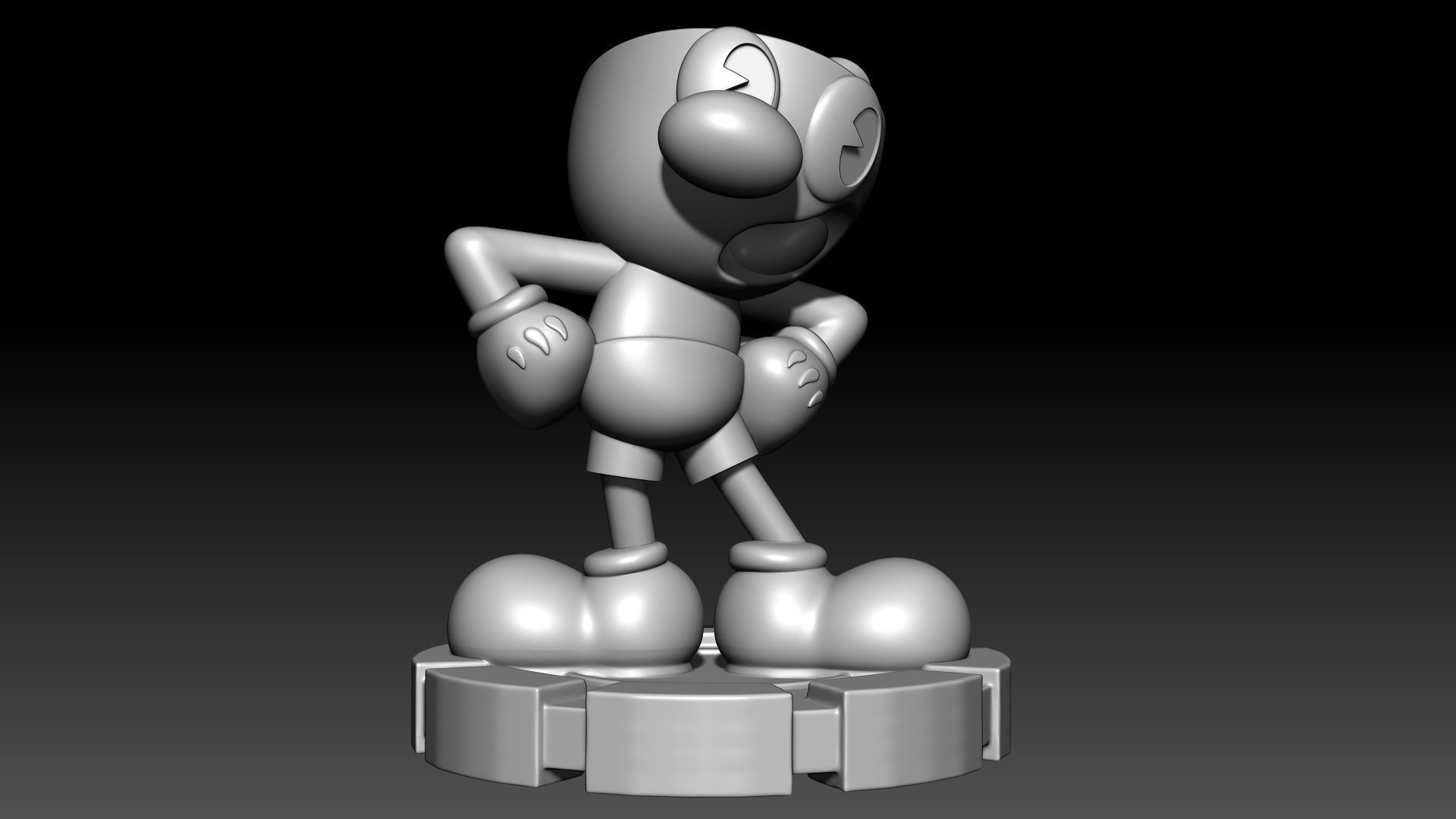 Mugman mickey mouse trophy 3D print model_6