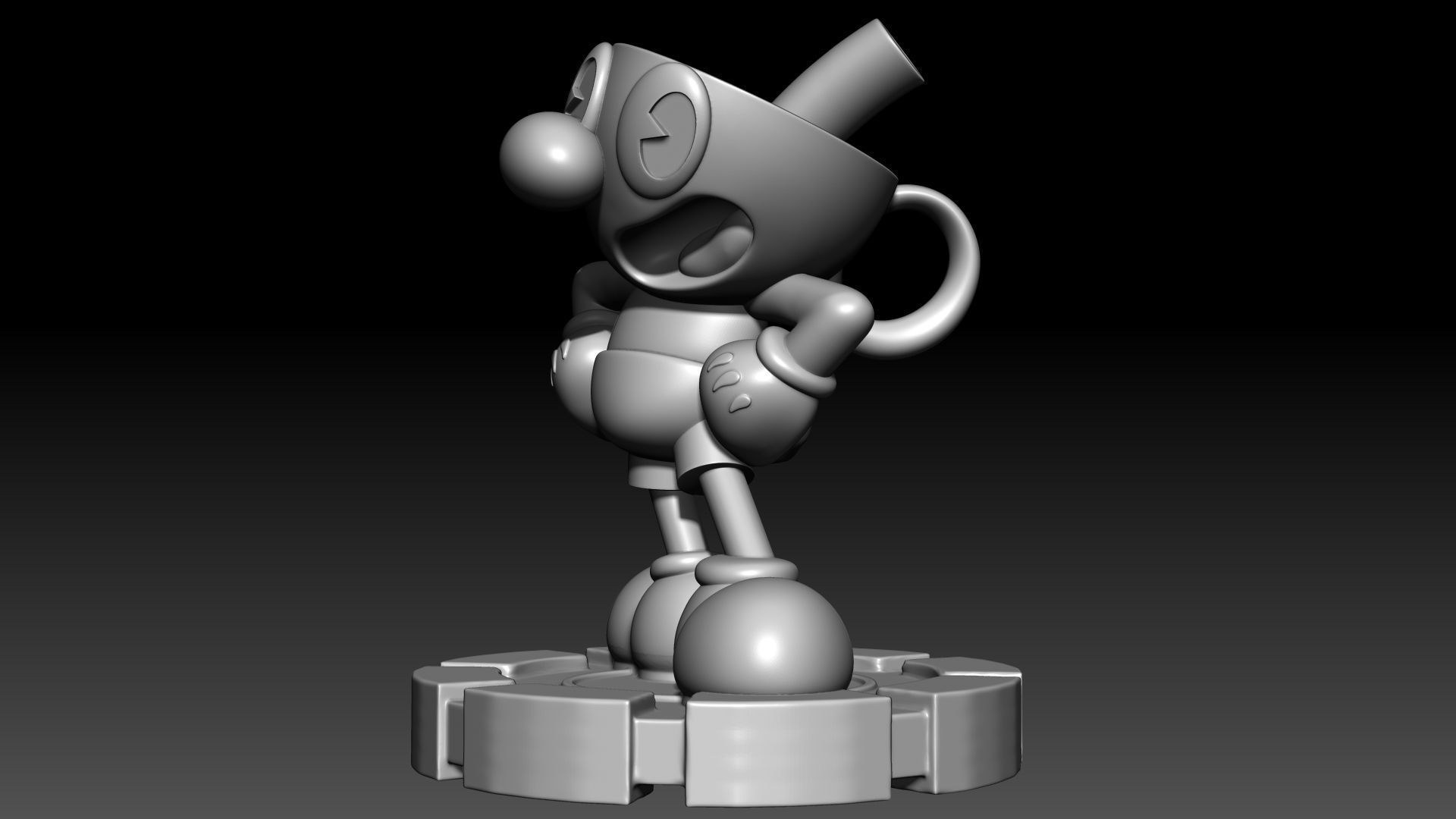 Mugman mickey mouse trophy 3D print model_1