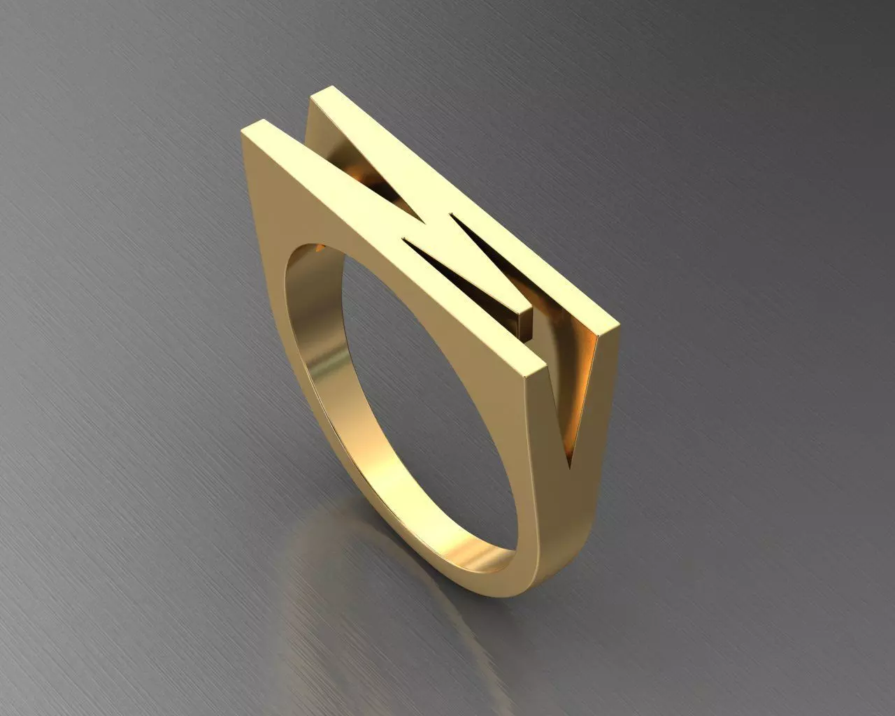 alphabet ring letter M 3D print model