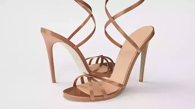 Pretty Lace Up High Heel Sandals with Crossover Straps