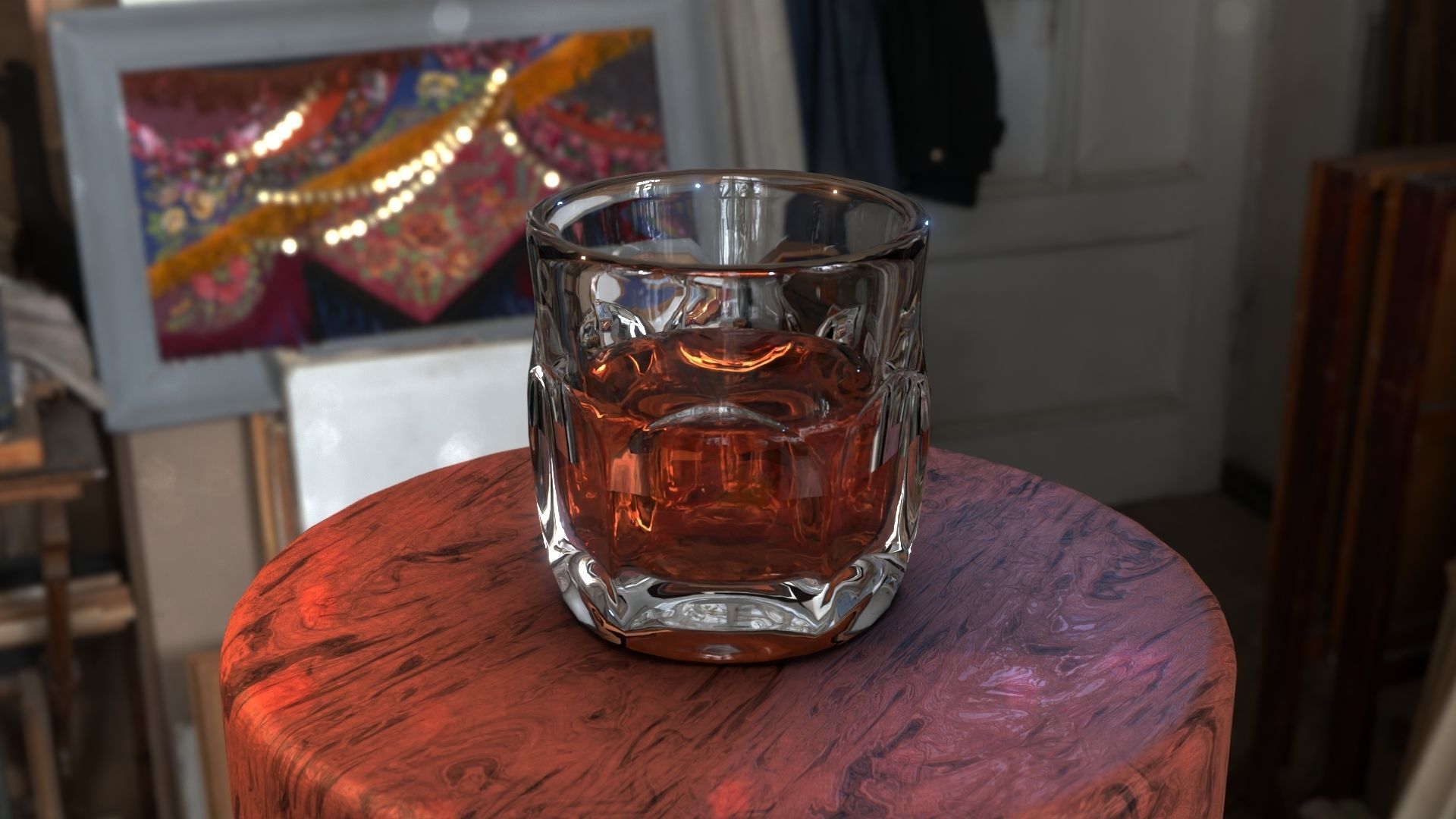 Whiskey glass Low-poly 3D model_2