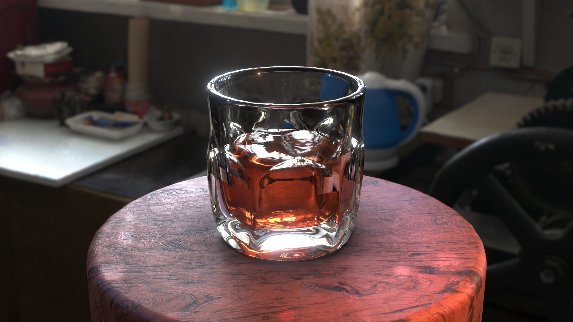 Whiskey glass Low-poly 3D model_8