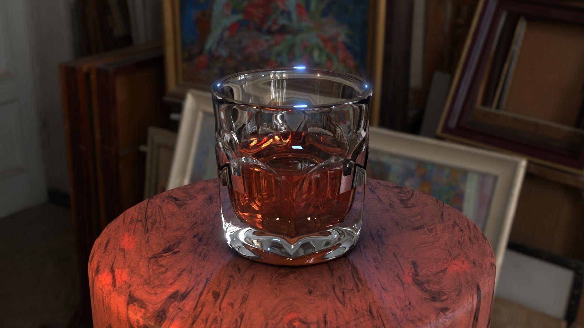 Whiskey glass Low-poly 3D model_1