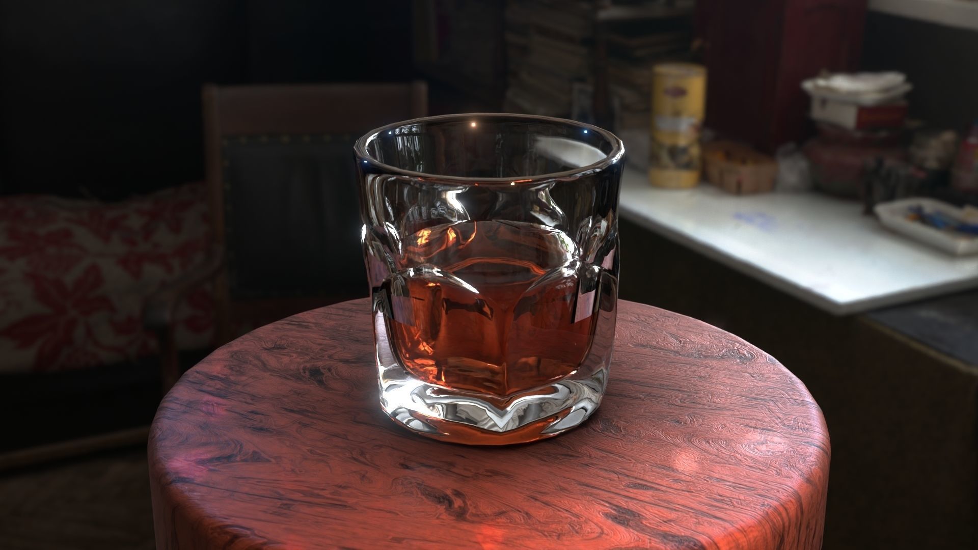 Whiskey glass Low-poly 3D model_9