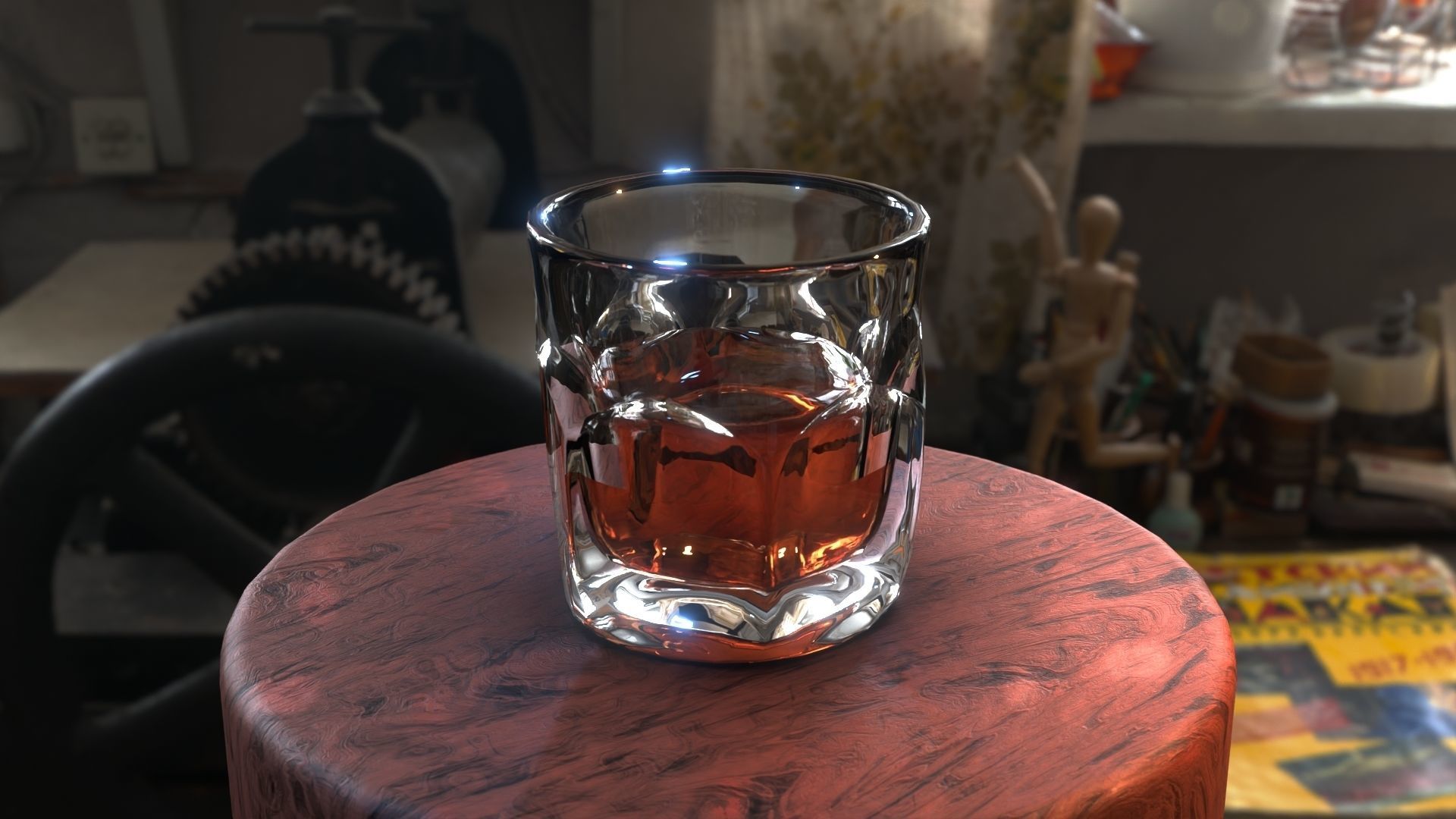 Whiskey glass Low-poly 3D model_7