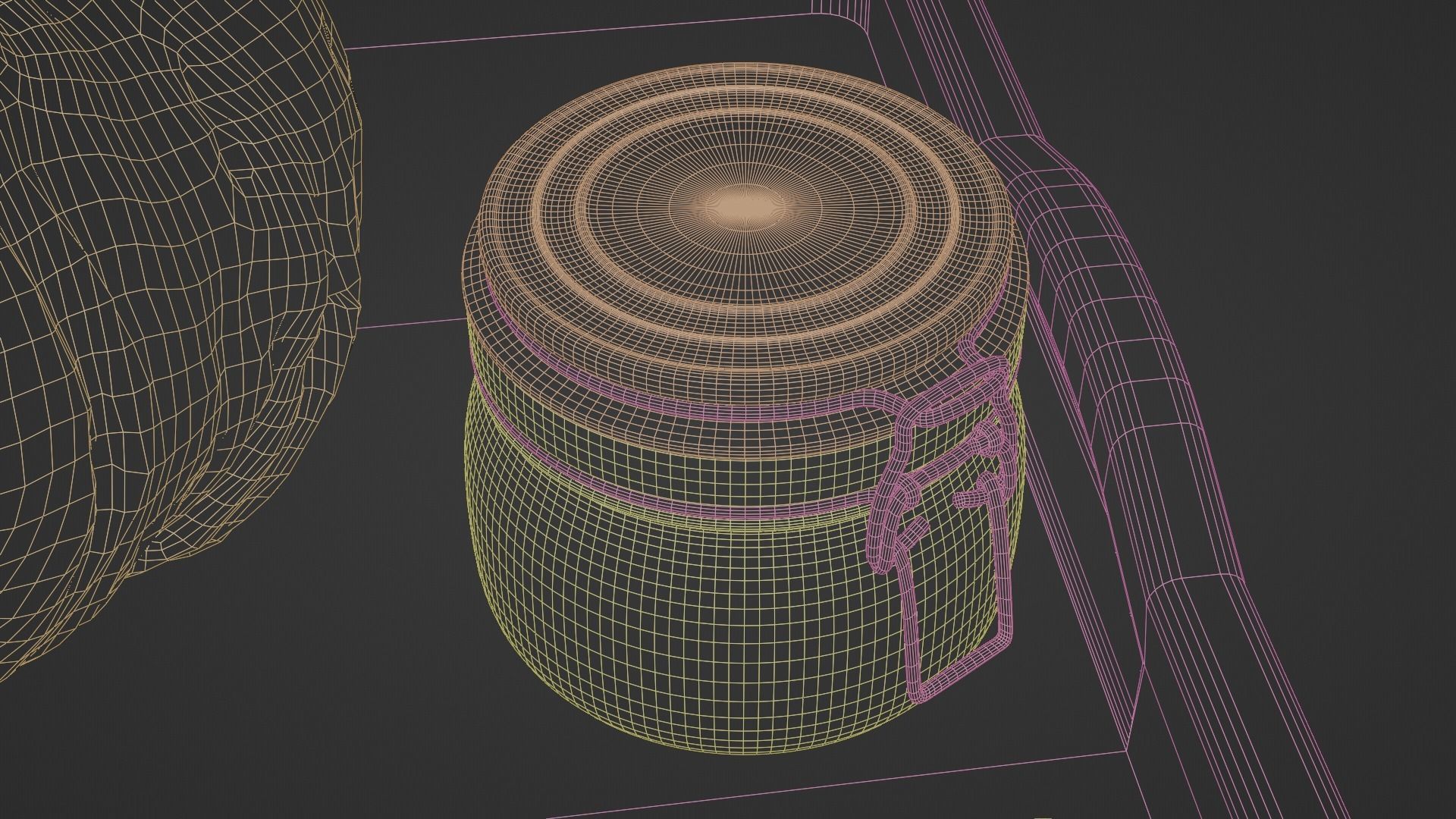 Croissants full set with Tray Knife Jar and Napkin 3D model_18