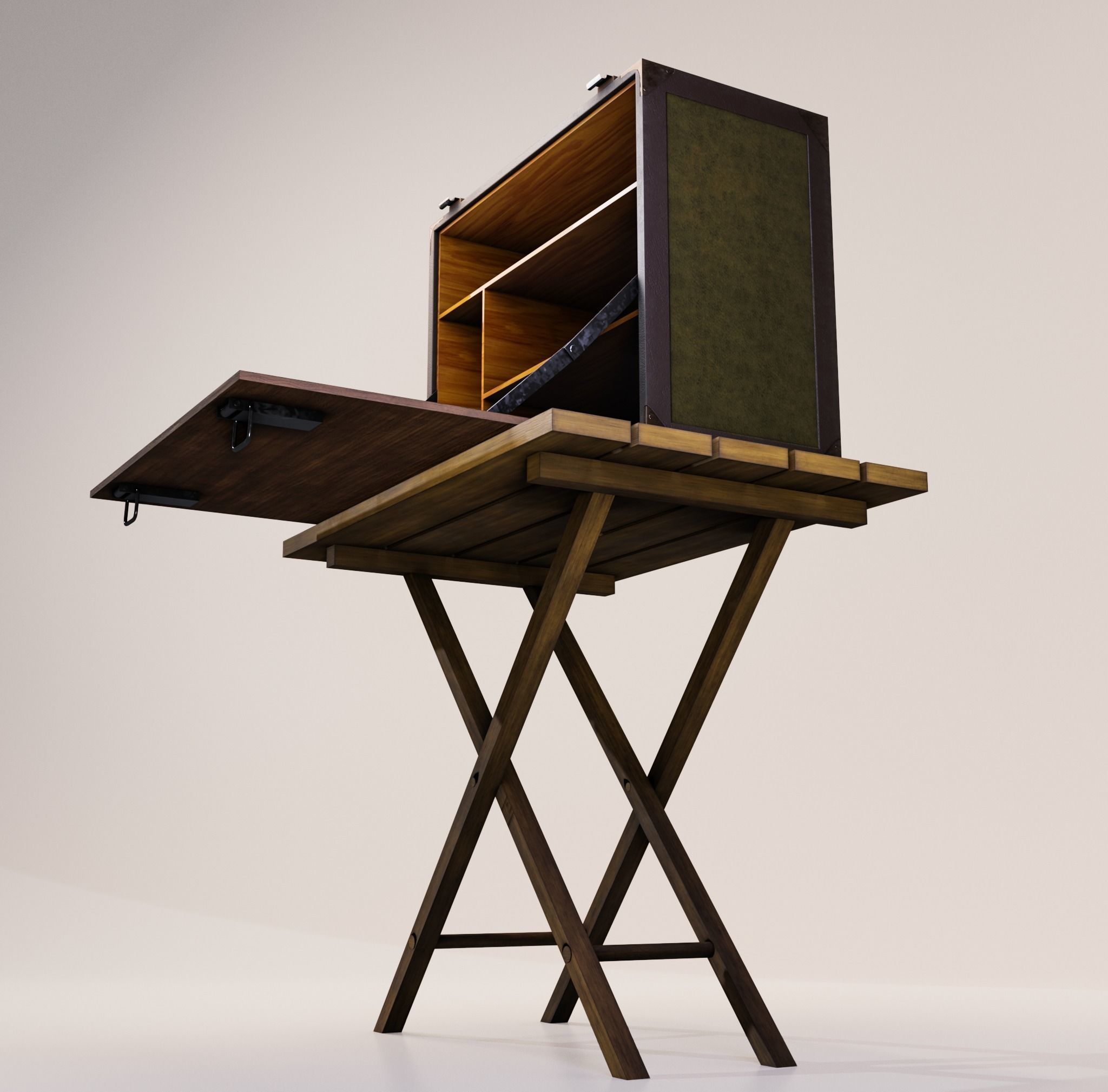 Outdoor Desk Low-poly 3D model_5
