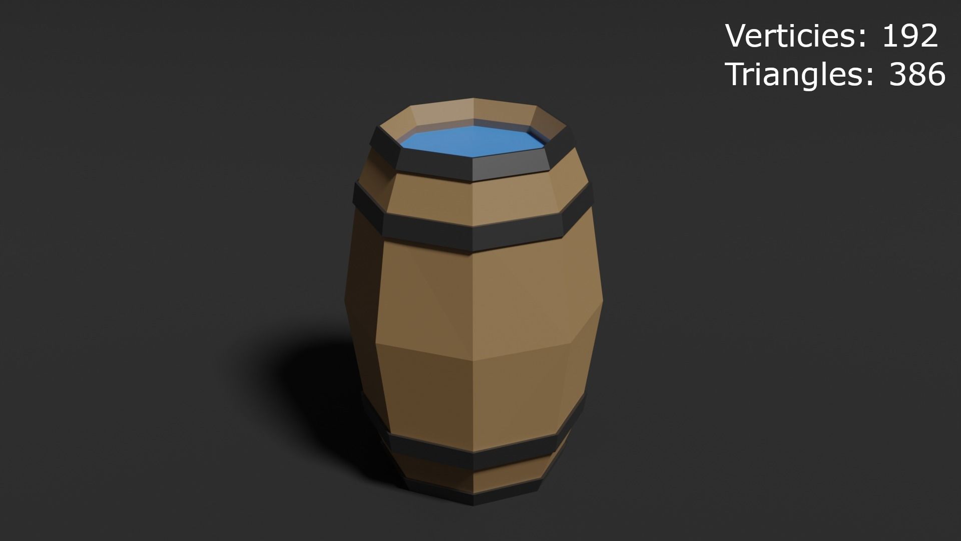 Low Poly Style Barrel Assets Low-poly 3D model_7