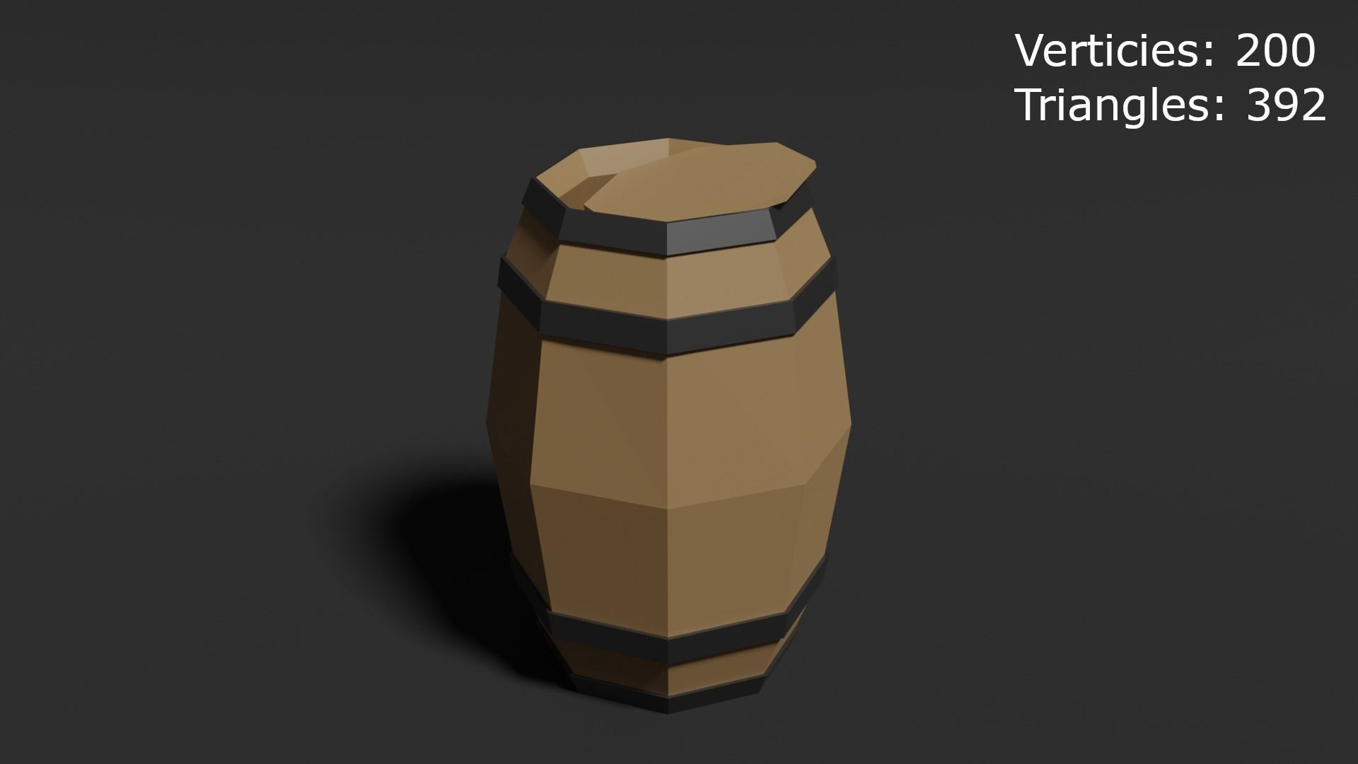 Low Poly Style Barrel Assets Low-poly 3D model_4
