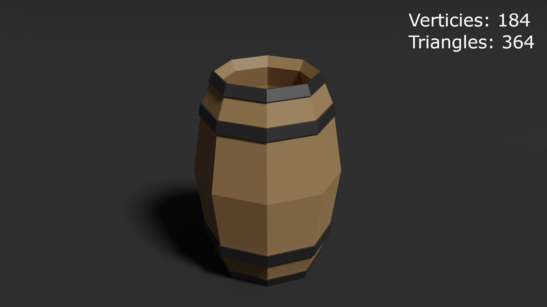 Low Poly Style Barrel Assets Low-poly 3D model_2