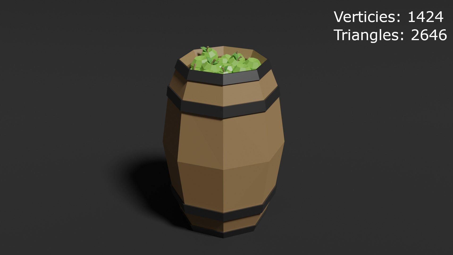 Low Poly Style Barrel Assets Low-poly 3D model_6