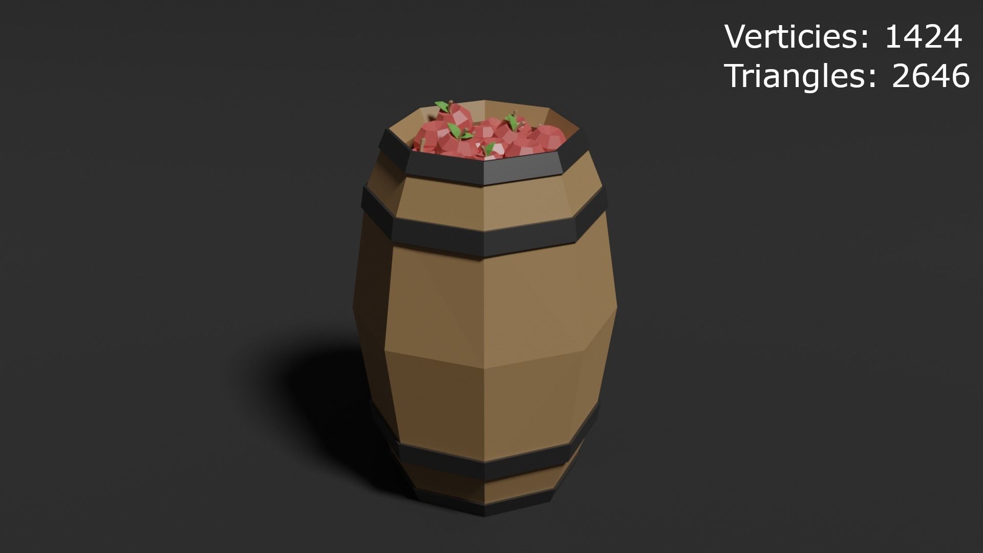 Low Poly Style Barrel Assets Low-poly 3D model_5
