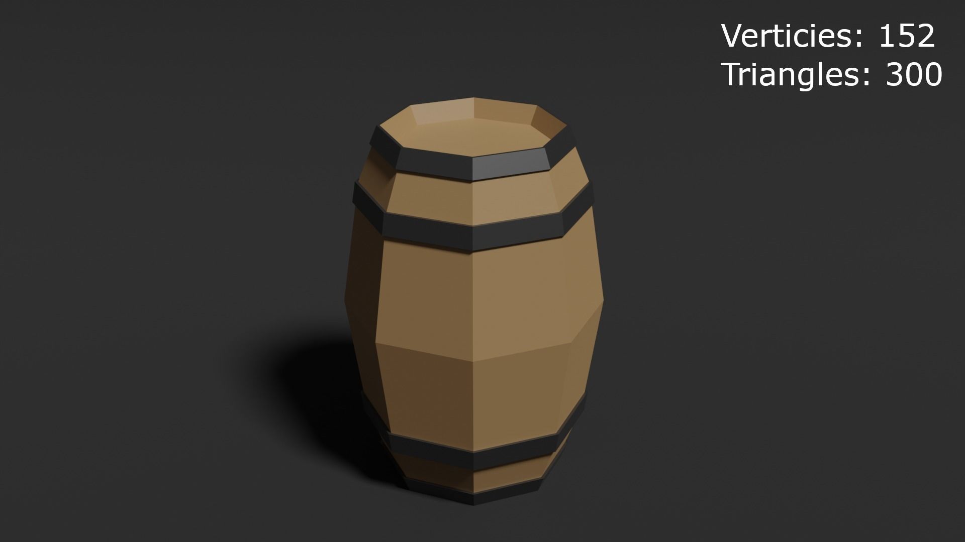 Low Poly Style Barrel Assets Low-poly 3D model_1