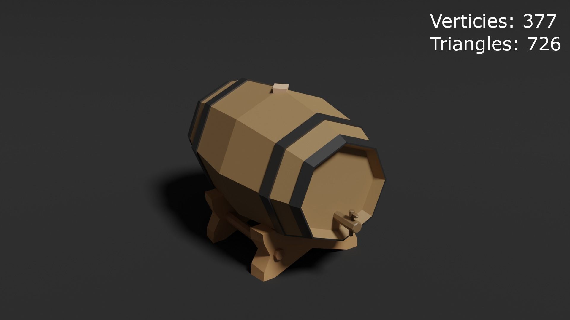 Low Poly Style Barrel Assets Low-poly 3D model_11