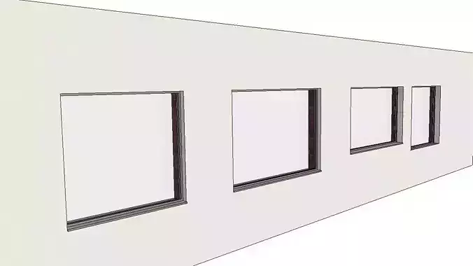 Plain Fixed Window Revit Family 3D model