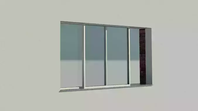 Double Sliding Window Revit Family 3D model