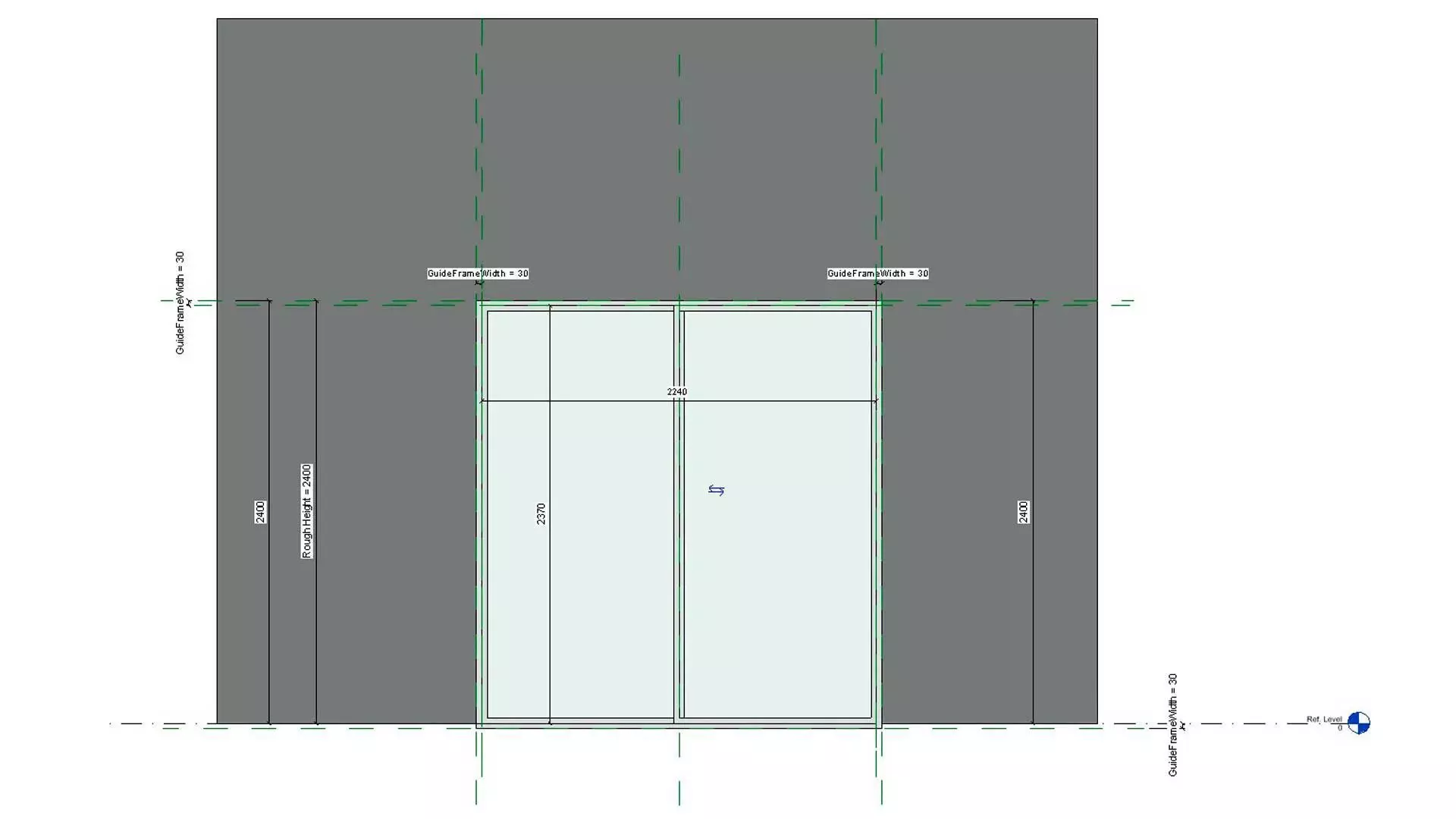 Double Sliding Balcony Door Revit Family 3D model